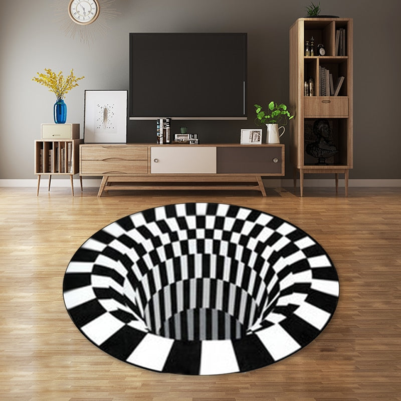 3D Vortex Illusion Rugs Swirl Print Optical Illusion Areas Rug Carpet Floor Pad Non-slip Doormat Mats for Home Dropshipping