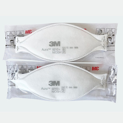 3M Aura™ 9210+ &amp; 9211+ Flat Fold Style NIOSH-APPROVED N9 5 Particulate Respirator Without Valve 20-Pack REDUCED EYEWEAR FOGGING