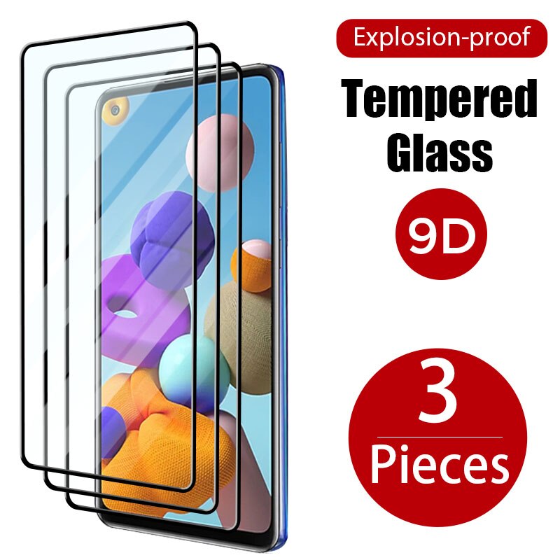3PCS 9D Screen Protector for Samsung A51 A71 A31 A21S A41 Protective Glass for Galaxy A50 A70 A40 A30 A20 A20e A10 A10e Glass
