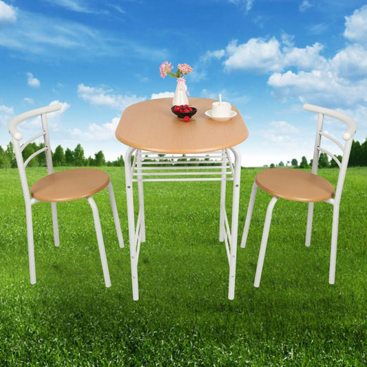 3PCS/Set Creative Nordic Modern Minimalist Dining Table And Chair Set Coffee Tea Table Yard Home Balcony Bedroom Furniture HWC