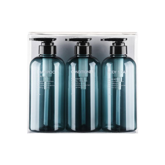 3Pcs 500ml Empty Bottle Set Shampoo Shower Gel Hair Conditioner Press Pump Soap Dispenser Body Wash Bathroom Refillable Bottle