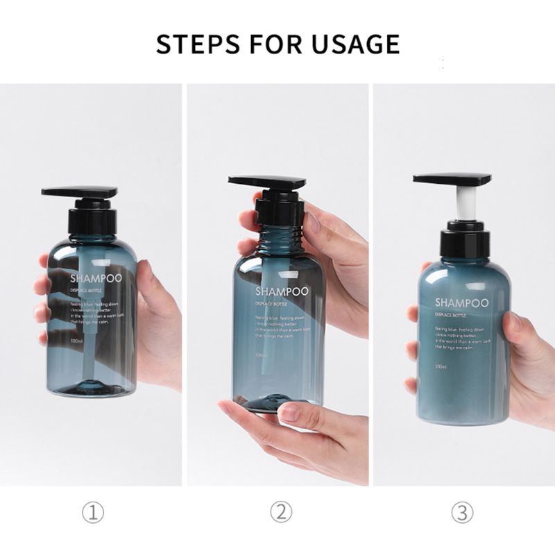 3Pcs 500ml Empty Bottle Set Shampoo Shower Gel Hair Conditioner Press Pump Soap Dispenser Body Wash Bathroom Refillable Bottle