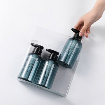 3Pcs 500ml Empty Bottle Set Shampoo Shower Gel Hair Conditioner Press Pump Soap Dispenser Body Wash Bathroom Refillable Bottle