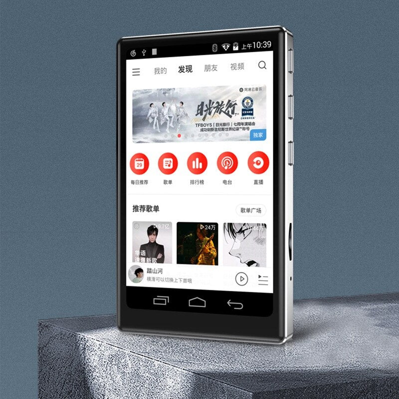 4 Inch Full Screen HD Media Player MP4 Player WiFi Android 6.0 MP3/4 2+16GB/1+ 8G Bluetooth 5.0 Contact Music Player FM Radio