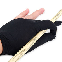 將圖片載入圖庫檢視器 4 Pcs Black Professional Spandex Snooker Billiard Glove Pool Left Hand Three Finger Accessories
