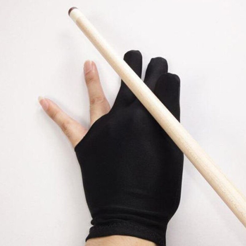 4 Pcs Black Professional Spandex Snooker Billiard Glove Pool Left Hand Three Finger Accessories