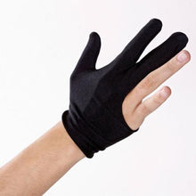 將圖片載入圖庫檢視器 4 Pcs Black Professional Spandex Snooker Billiard Glove Pool Left Hand Three Finger Accessories

