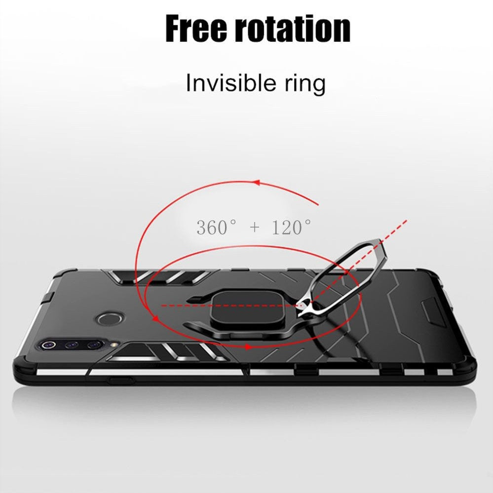 4 in 1 Case For Samsung Galaxy A70 A50 Case Armor PC Cover TPU Rim Finger Ring Holder Phone Case On For Samsung A50 A 70 Cover