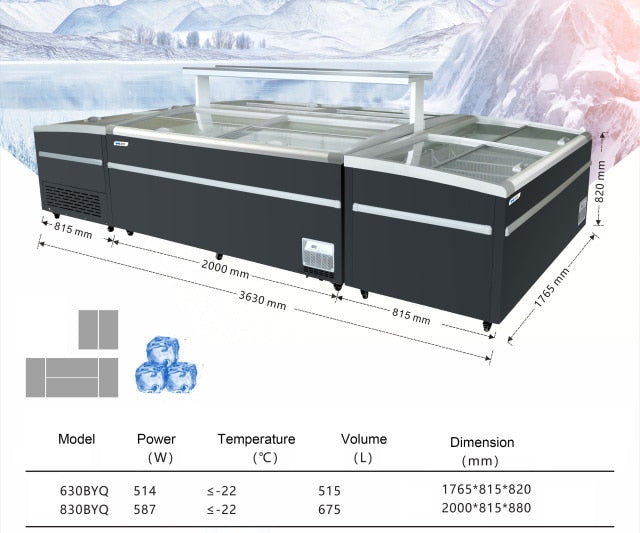 4 sets freezers Beautiful Cheaper Meat freezer Supermarket Freezer Cabinet