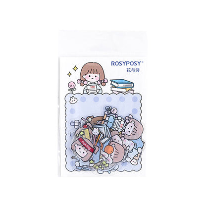 40 pcs/bag Kawaii Travel Rabbit Girl Decorative Stickers Scrapbooking Stick Label Diary Stationery Album cute Cartoon sticker