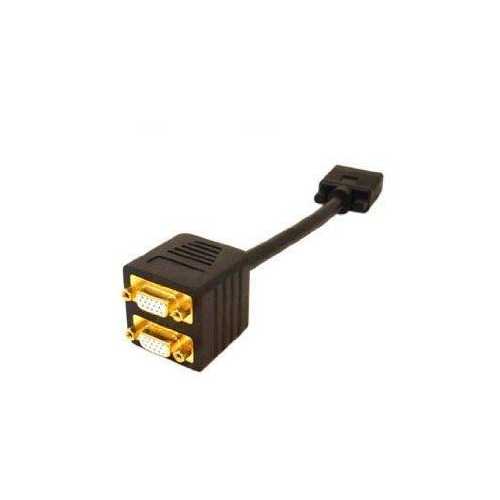 ADDON 20.00CM (8.00IN) VGA MALE TO FEMALE BLACK SPLITTER CABLE