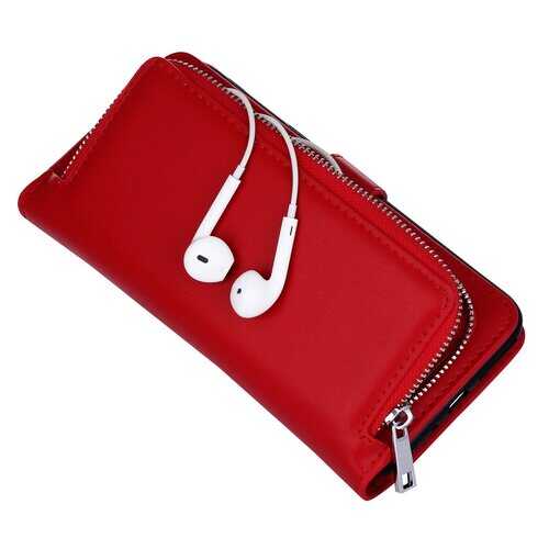 Newest iPhone 8 Case With Zipper Pocket Detachable Case -Phone Style: iPhone 8, Color: Hot Pink