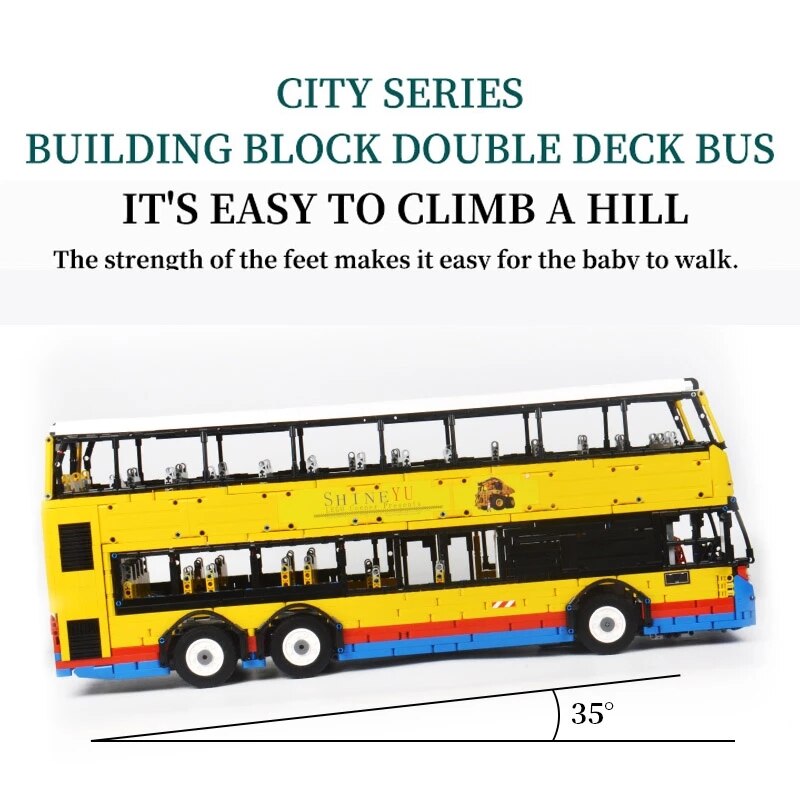 4314PCS YC-QC015 MOC Double Decker Bus Technolog Bricks With Remote Control Version Building Blocks Adult Gifts for Children