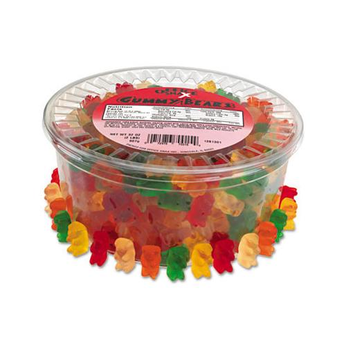 Case of [3] Gummy Bears Assorted Flavors 2lb Tub