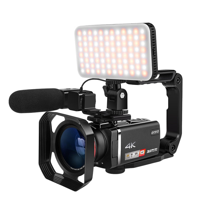 4K Digital HD Camcorder Vlog Camera Ordro AX60 3.5" IPS Screen 12X Optical Zoom YouTube Live Stream Video Cameras for Blogger