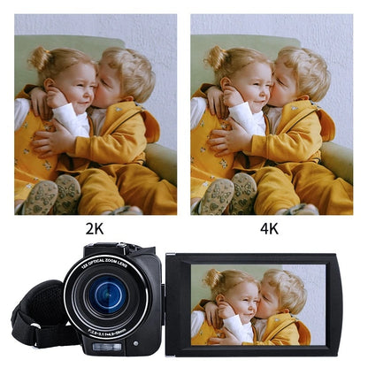 4K Digital HD Camcorder Vlog Camera Ordro AX60 3.5" IPS Screen 12X Optical Zoom YouTube Live Stream Video Cameras for Blogger