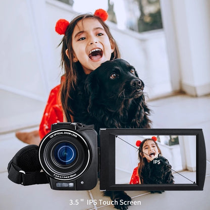 4K Digital HD Camcorder Vlog Camera Ordro AX60 3.5" IPS Screen 12X Optical Zoom YouTube Live Stream Video Cameras for Blogger