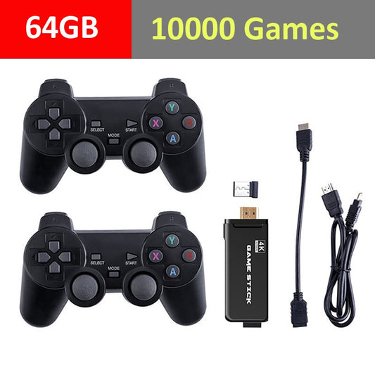4K TV Retro Video Game Console With 2.4G Double Wireless Controller Built in 10000 Games For PS1/GBA HDMI Family TV Game Console