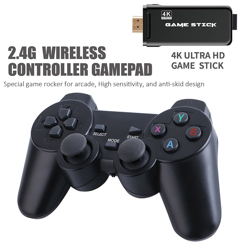 4K TV Retro Video Game Console With 2.4G Double Wireless Controller Built in 10000 Games For PS1/GBA HDMI Family TV Game Console