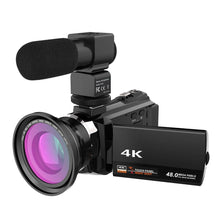 Load image into Gallery viewer, 4K WiFi Ultra HD 1080P 48MP 16X ZOOM Digital Video Camera Camcorder+Microphone+Wide Angle Lens

