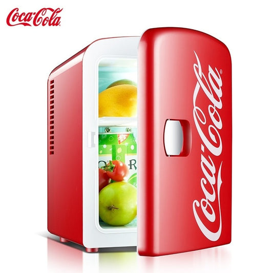 Coca-Cola 4L Portable Fridge Mini Fridges Heladera Small Fridge Vehicle Refrigerator Mini Refrigerator Cold and Heating Box 12V/220V