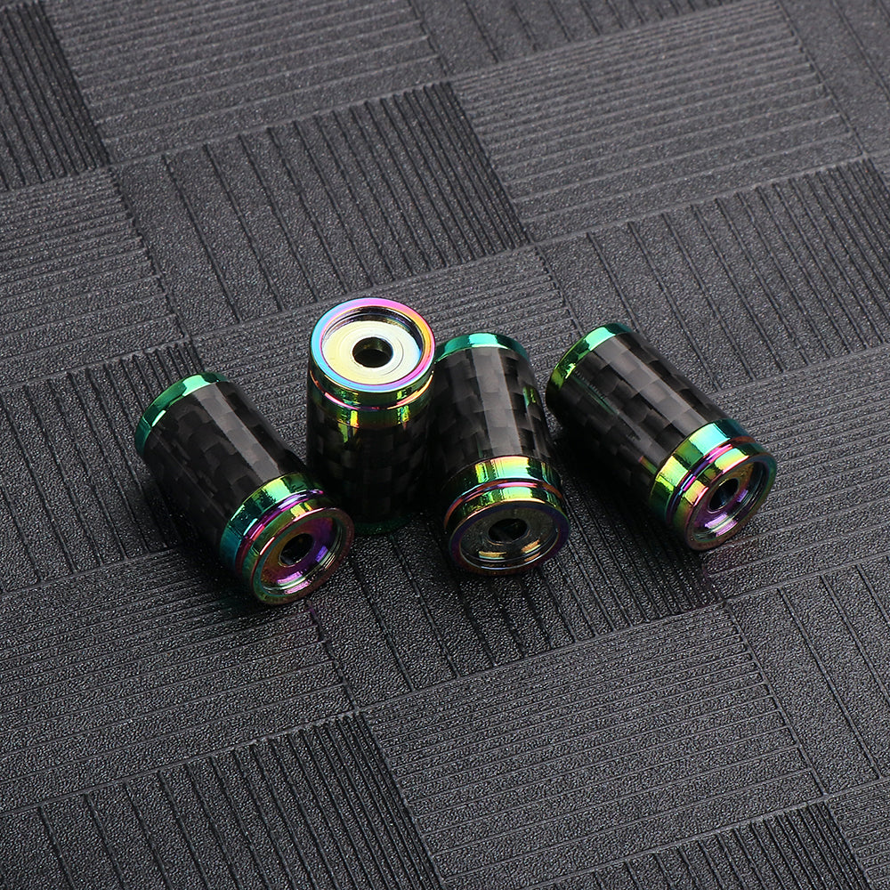 4PCS Carbon Fiber Metal Car Wheel Tire Valve Stem Caps For Acura Integra TLX-L RDX TLX CDX YD3 MDX ZDX ILX CL9 TL RL NSX TSX RSX