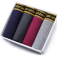 将图片加载到图库查看器，4pcs Mens Underwear Boxers Men Boxer Underwear Boxershort Panties Man Homme Underpants Calzoncillos Bamboo Fiber Shorts
