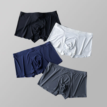 4pcs/lot Seamless Men Boxers Luxury Silk Boxers Underwear Spandex 3D Crotch Boxer Nylon Underwear Shorts Slips