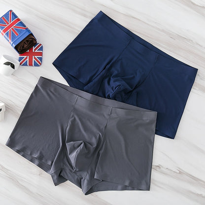 4pcs/lot Seamless Men Boxers Luxury Silk Boxers Underwear Spandex 3D Crotch Boxer Nylon Underwear Shorts Slips