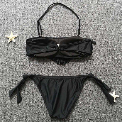 5-16 Year Teenager Girl Bikini Set Tassel Girl Swimsuit Kids Black Fringe Children Swimwear Girl Swimming Bathing Suit Swim Wear