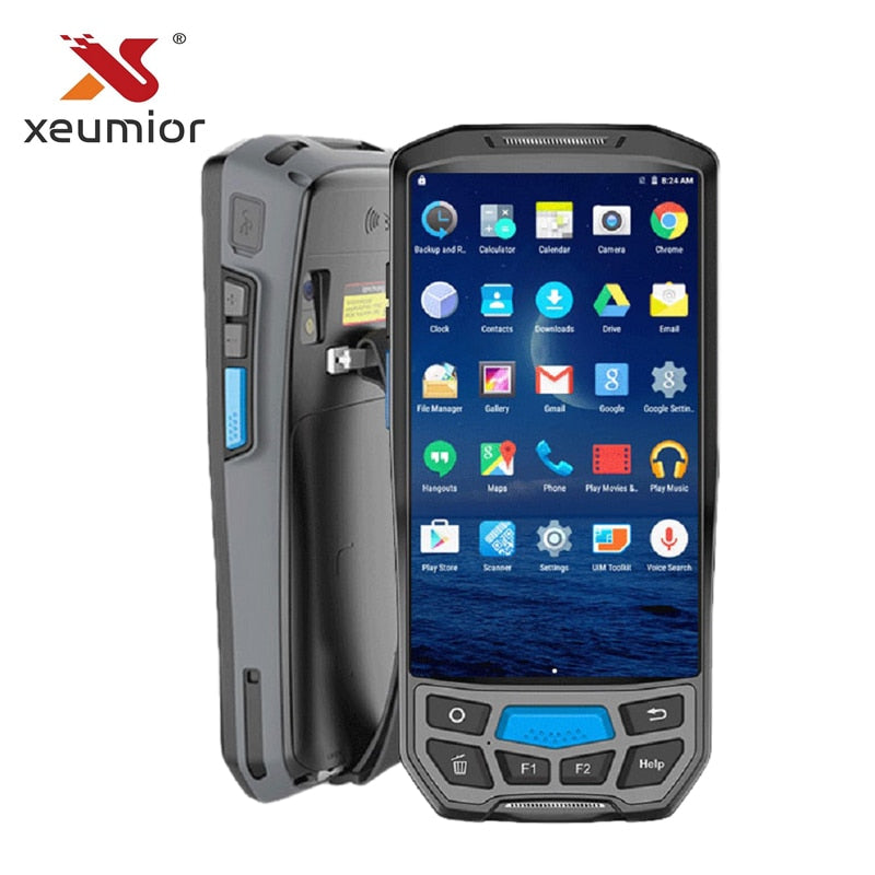 5" Handheld Rugged Android PDA Data Collector POS Terminal with Thermal Printer/Barcode Scanner/UHF NFC RFID Reader/Fingerprint