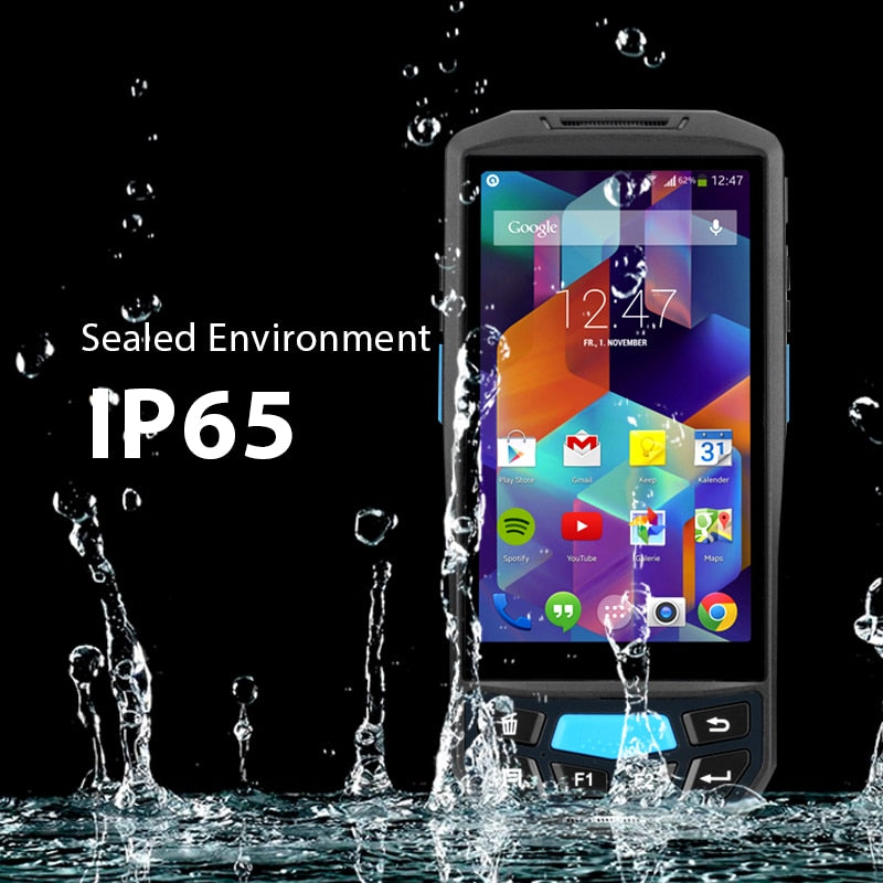 5" Screen Handheld Rugged Android PDA Data Collector POS Terminal with Thermal Printer/Barcode Scanner/UHF NFC RFID Reader/Fingerprint