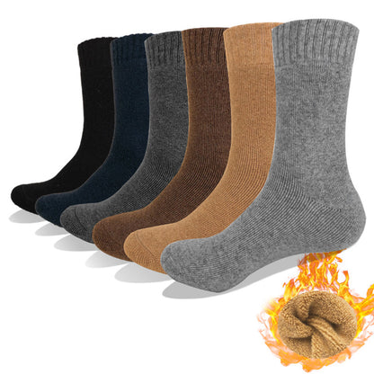 5 Pairs Winter Men's Wool Socks Super Thicken Merino Wool Socks Against Cold Snow Winter Warm Funny Mid Tube Socks Men