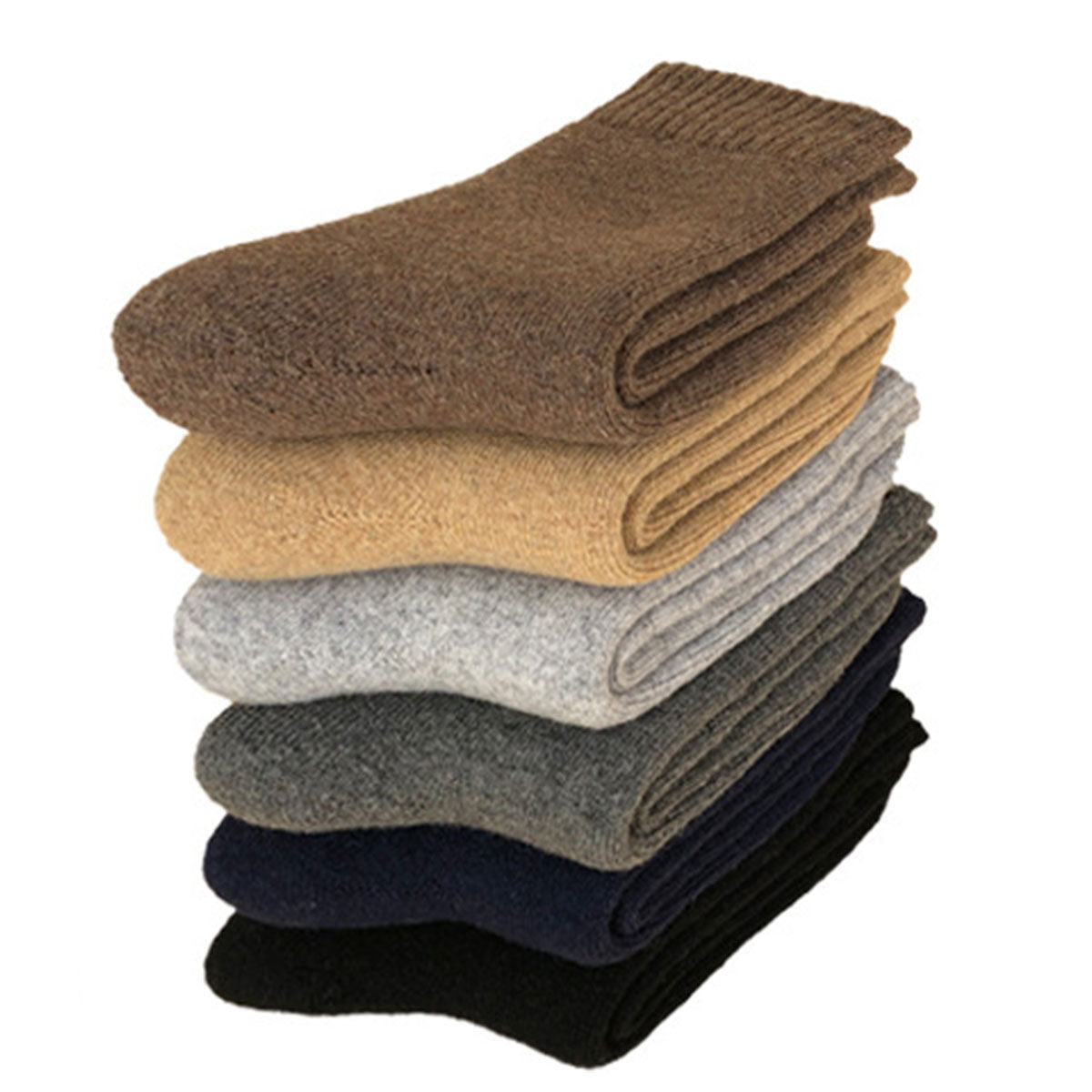 5 Pairs Winter Men's Wool Socks Super Thicken Merino Wool Socks Against Cold Snow Winter Warm Funny Mid Tube Socks Men