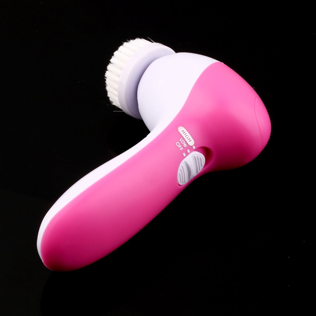 5 in 1 Electric Facial Cleanser Face Cleaning Skin Pore Cleaner Body Cleansing Massage Mini Beauty Massager