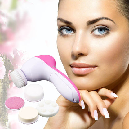 5 in 1 Electric Facial Cleanser Face Cleaning Skin Pore Cleaner Body Cleansing Massage Mini Beauty Massager