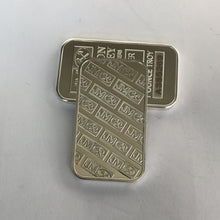 将图片加载到图库查看器，50 Pcs Non Magnetic  Johnson Matthey bar JM ingot 1 OZ silver plated  souvenir colletiblen coin with different serial number
