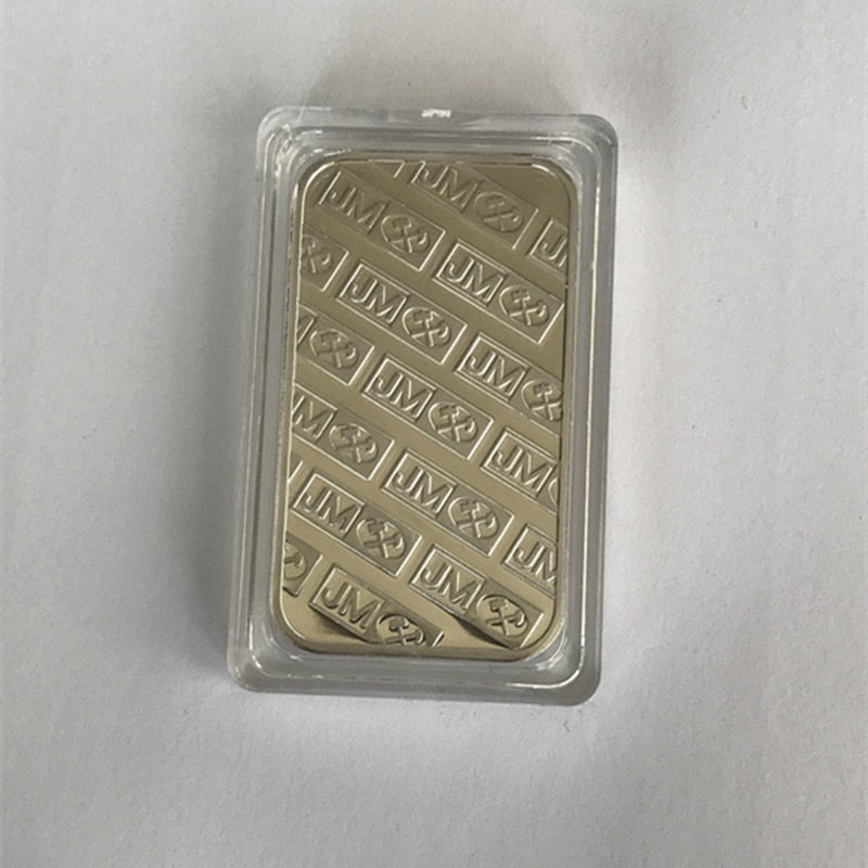 50 Pcs Non Magnetic  Johnson Matthey bar JM ingot 1 OZ silver plated  souvenir colletiblen coin with different serial number