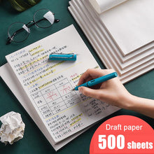 将图片加载到图库查看器，500 Sheets of Draft Paper Notebook For School Supplies Mathematical Calculation Writing Tailored For Students Blank Doodle Books
