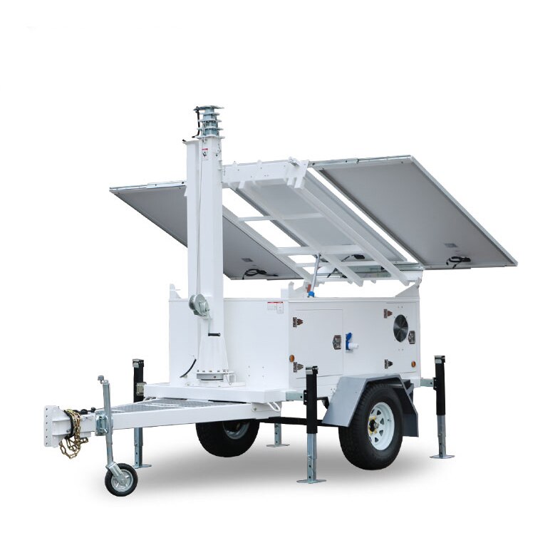 500W wind turbine 500W PV solar Panels portable mobile transport trailer Hybrid Wind Solar Power System for home