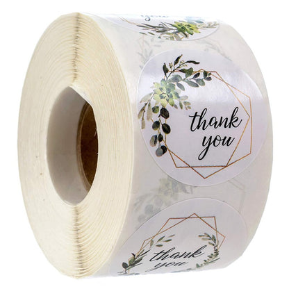 500 pieces Round Labels Thank You Kraft Paper Packaging Sticker for Candy Dragee Gift Box Packing Bag Wedding Flower Thanks Stickers
