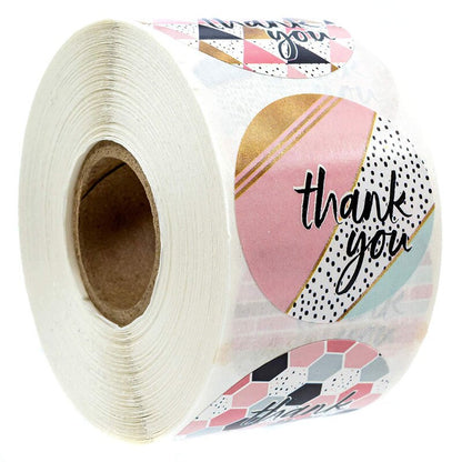 500 pieces Round Labels Thank You Kraft Paper Packaging Sticker for Candy Dragee Gift Box Packing Bag Wedding Flower Thanks Stickers