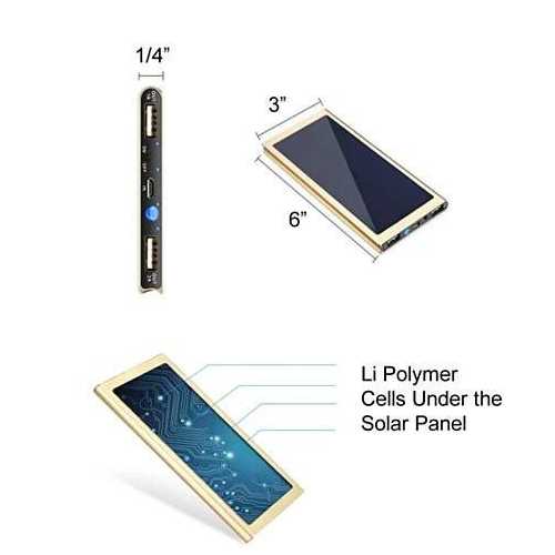 Slim Giant Solar Power Extender For All Gadgets With 2 USB Ports