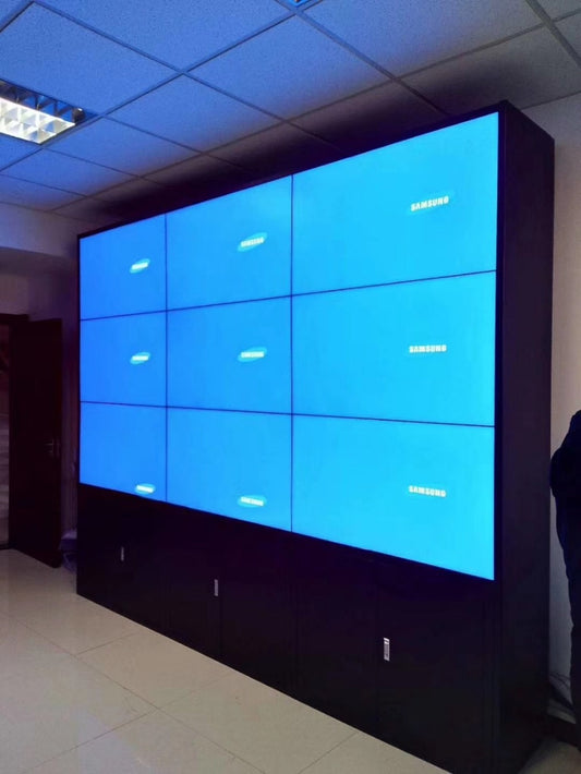 55 inch LED LCD TV 3x3 Screen Display 1.7mm/3.5mm bezel 4K HD LCD led video TV wall