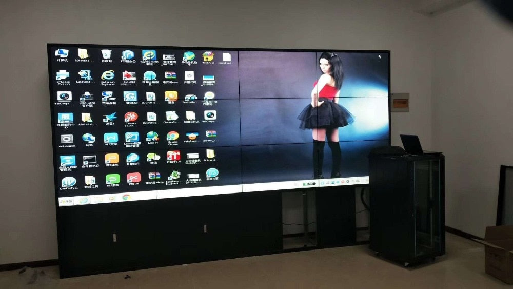 55 inch LED LCD TV 3x3 Screen Display 1.7mm/3.5mm bezel 4K HD LCD led video TV wall