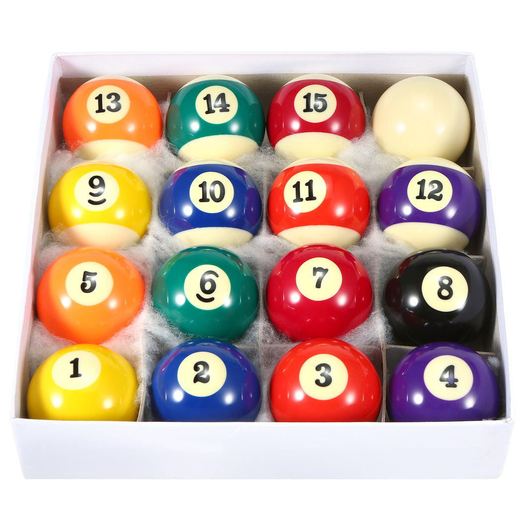 57.2mm Adult Billiard Ball Pool Ball Set Full Size American Standard Billiard Ball Set 16 Ball Durable Synthetic Resin Pool Ball
