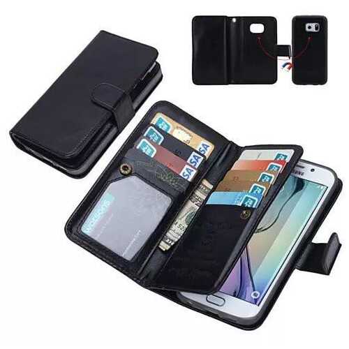 iPhone 6/6 Plus and Samsung Smartphone Removable Wallet Case with Wristlet -Color: Black, Style: Samsung Note 4