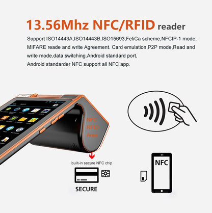 Dual Screen Mobile POS Android POS with Barcode Scanner & 58mm Thermal Printer