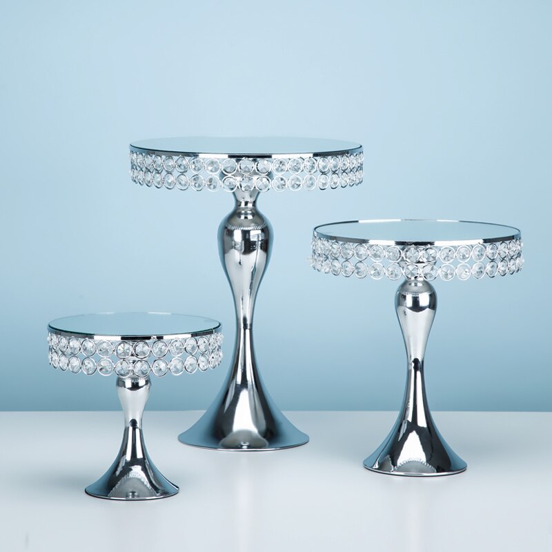 Cake Stand Set SET GOLD & SILVER CAKE STAND SET CMIRROR FACE FONDANT CUPCAKE SWEET TABLE CANDY BAR TABLE DECORATING. 5 pieces