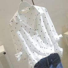 Charger l&#39;image dans la galerie, 2019 Korean Short Sleeve Casual Women Shirt  Shirt Elegant Slim Office Women Blouse Streetwear Ladies Tops 5XL Plus Size Autumn
